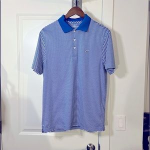 Vineyard Vines Blue Striped Golf Polo (S)